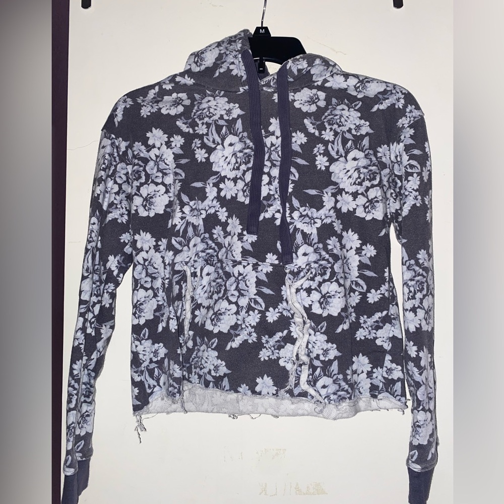 Floral crop top hoodie